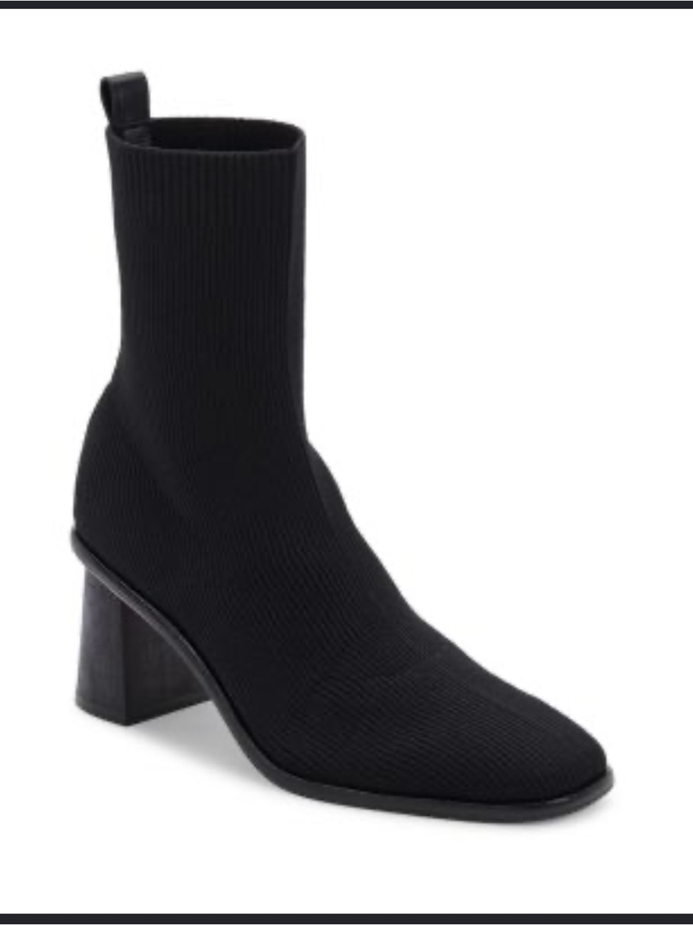 Dolce Vita Alaya Black Knit Block Heel Sock Booties Size 8